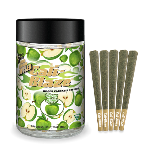 Photograph of product: Cali-Blaze - Green Apple Infused Pre-Rolls 5pk 3.5g