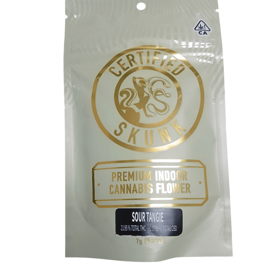 Photograph of product: Certified Skunk Sour Tangie - 7g Flower - 