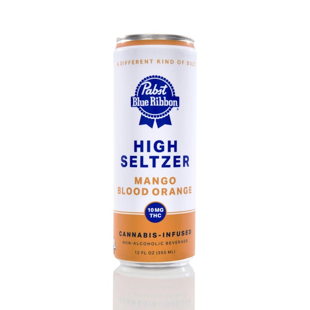 Photograph of Product: Pabst Blue Ribbon – High Seltzer – Mango Coconut – 25mg - 