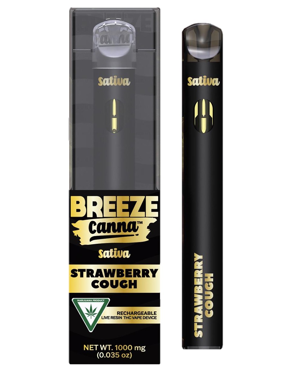 Photograph of product: Breeze Canna Strawberry Cough Live Resin Rechargeable Vape Rec