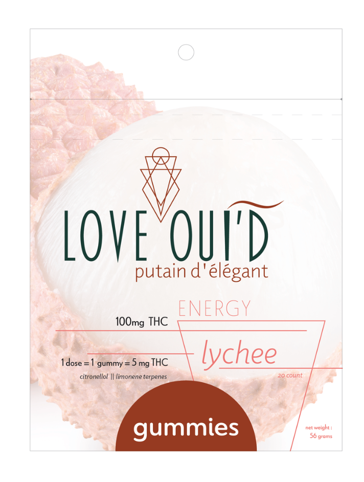 Photograph of Product: Love Oui'd | Lychee | Energy Gummies | 5mg 20-pack
