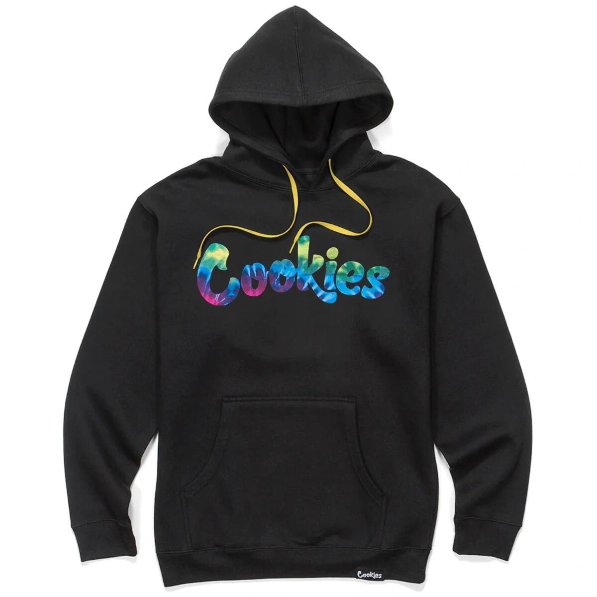 Photograph of product: COOKIES Original Logo Hoodie - Black/Multi Tie Dye - XL