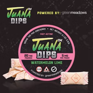 Photograph of product: Watermelon Lime "Juana Dips" Oui'd Dip Pouches 20pk 100mg