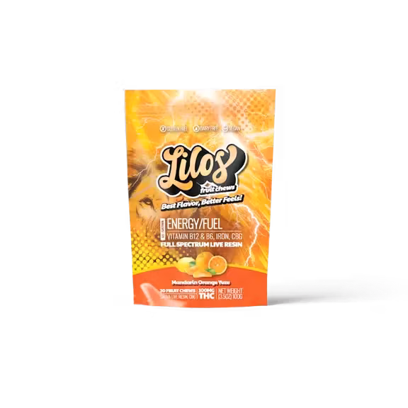 Photograph of product: Mandarin Orange Yuzu 1:1 (TH-oui:CBG) Live Resin Fruit Chews | 20pk