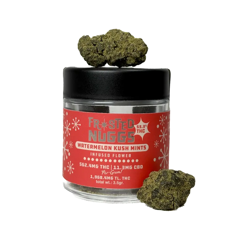 Photograph of product: Kiefers Frosted Nuggs- Watermelon Kush Mintz Infused - 3.5g