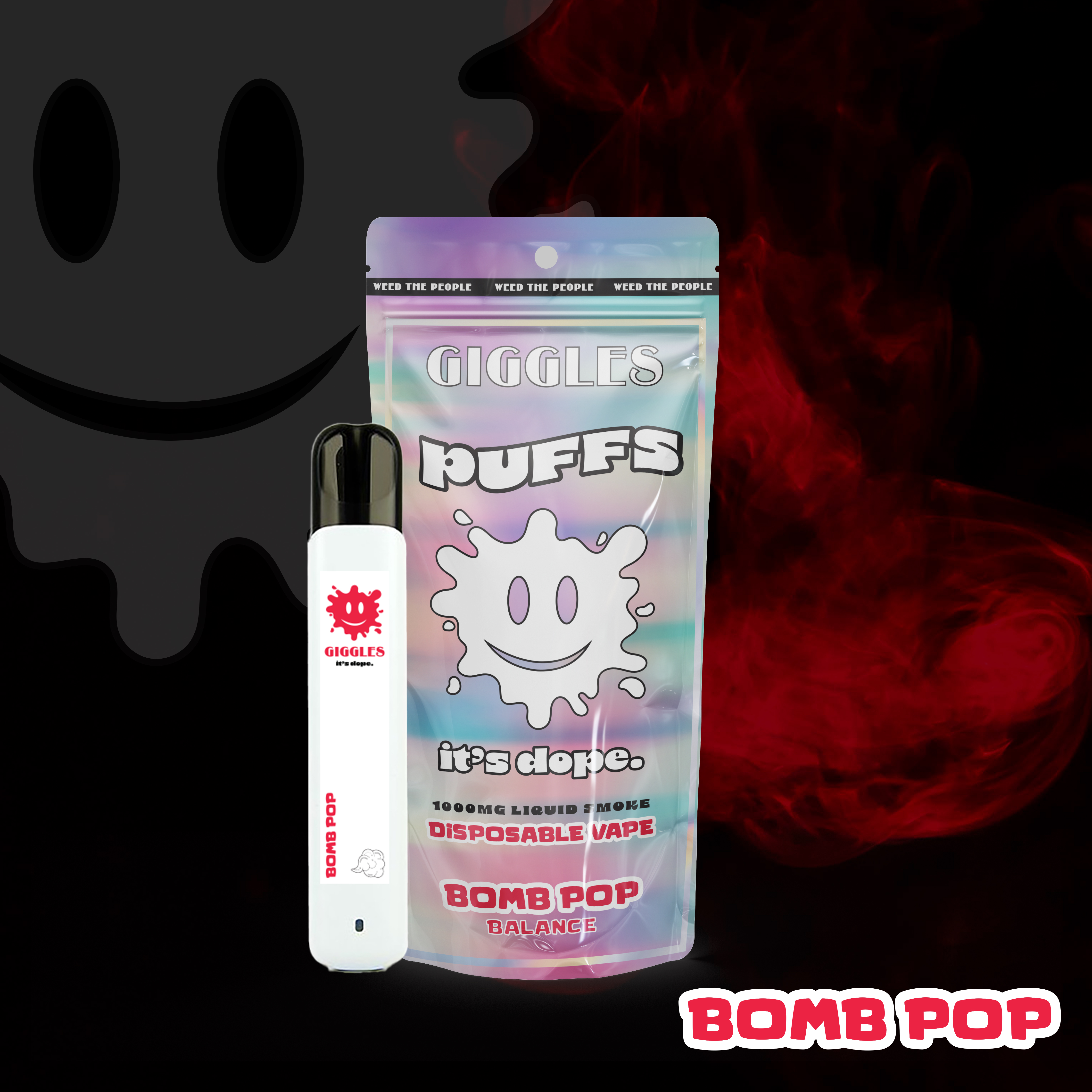 Photograph of Product: Giggle Puffs | Bomb Pop Disposable Vape | REC