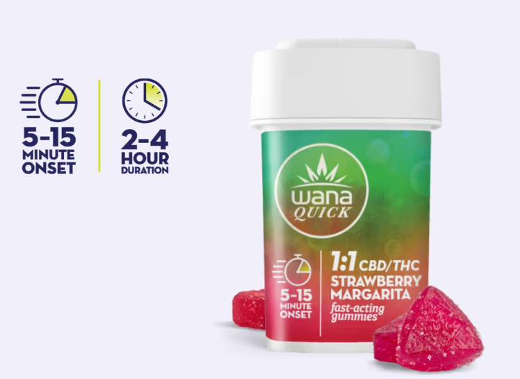 Photograph of product: WANA Strawberry Margarita Fast Acting (H) 100mg\20ct 00106