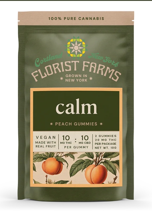 Photograph of product: Florist Farms - Calm (TH-oui:CBD) - Peach - 2ct Gummies