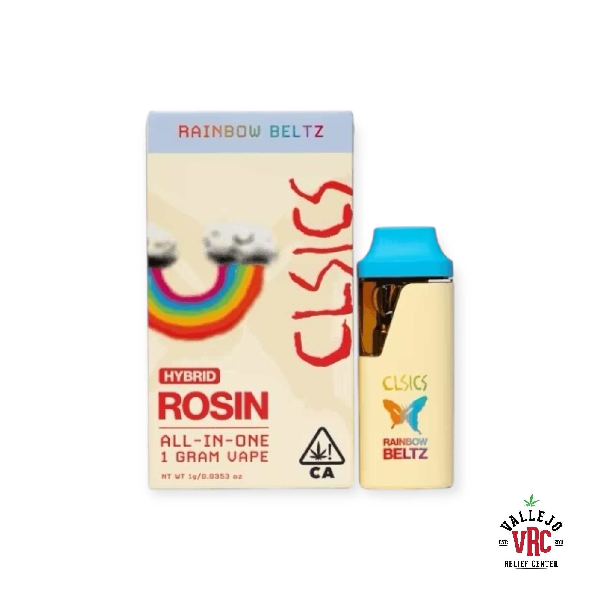 Photograph of product: RAINBOW BELTZ 1G ROSIN AIO