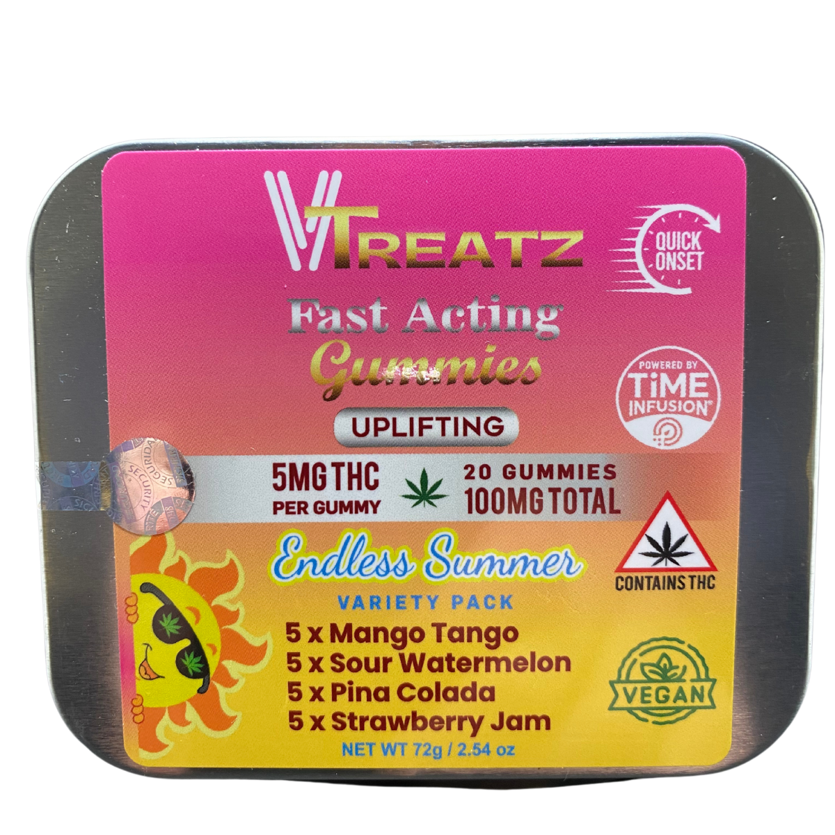 Photograph of product: VTreatz - 5mg Fast Acting Gummies - Endless Summer Variety Pack