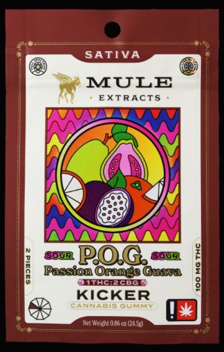 Photograph of product: *Gummy - Mule Kicker - P.O.G. 1:2 TH-oui/CBG