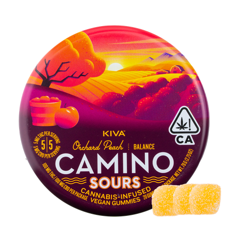 Photograph of product: Camino Orchard Peach Sour Gummies 10pk