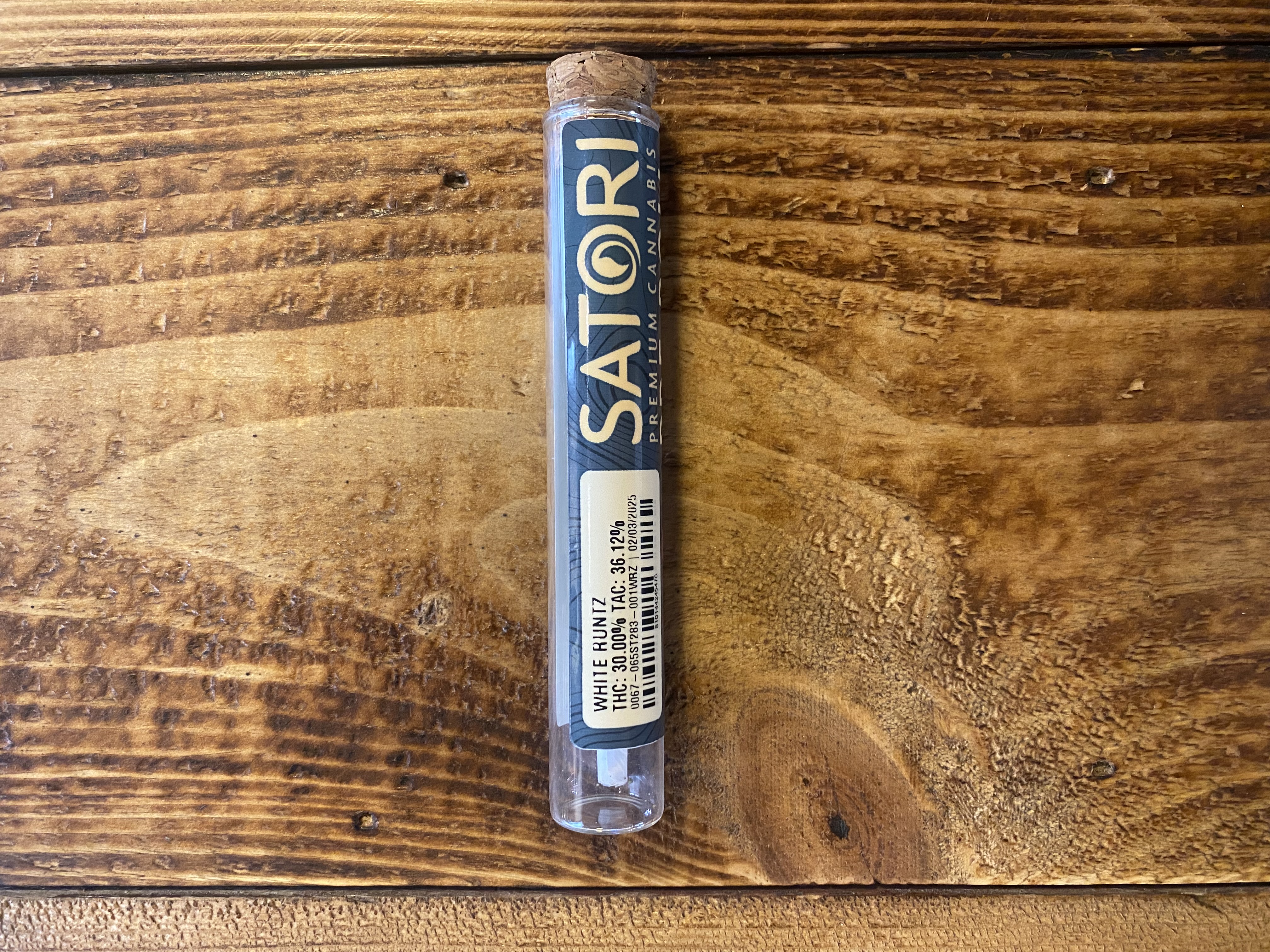 Photograph of product: Satori White Runtz Preroll