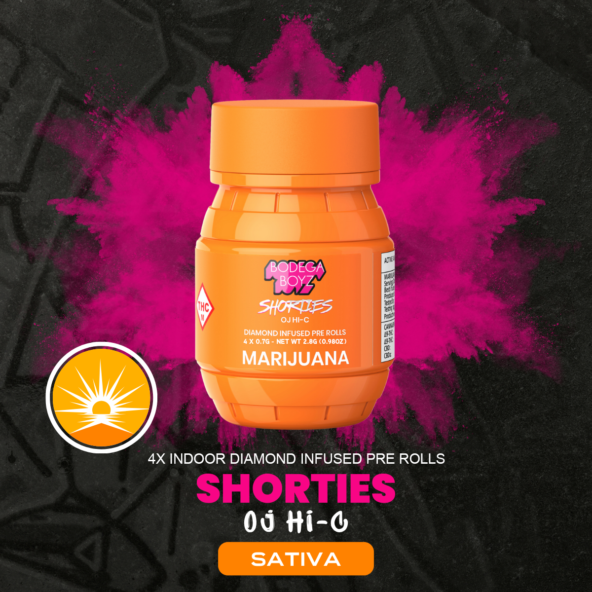 Photograph of product: OJ High-C - 4pk Diamond Infused Prerolls
