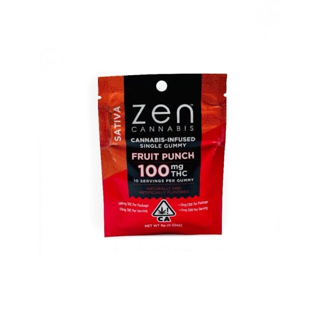 Photograph of product: Fruit Punch Single Oui'd Fruit Punch 100mg Gummy - 