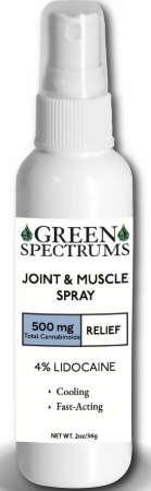 Photograph of Product: Green Spectrums 4% Lidocaine Spray | 500mg/bottle | CBD Relief