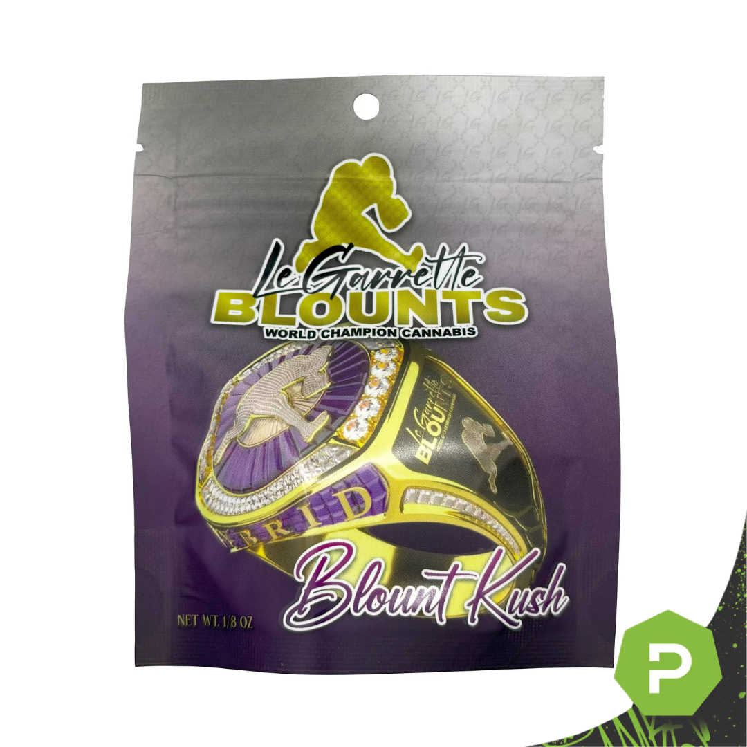 Photograph of product: LeGarrette Blounts x Heavyweight Heads Prepackaged Flower | Blount Kush - 3.5g