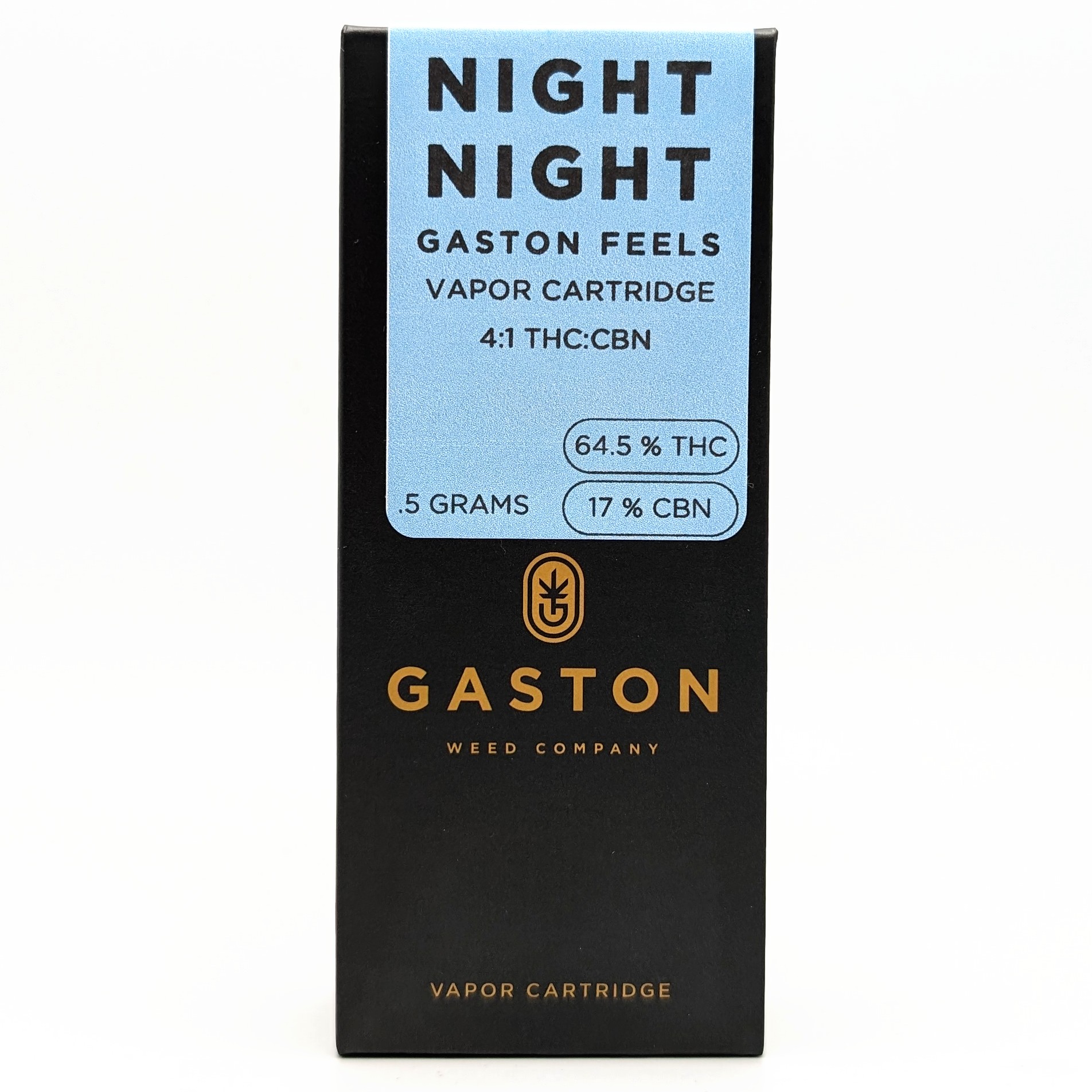 Photograph of product: Gaston Feels Night Night 4:1 TH-oui:CBN .5g Cart