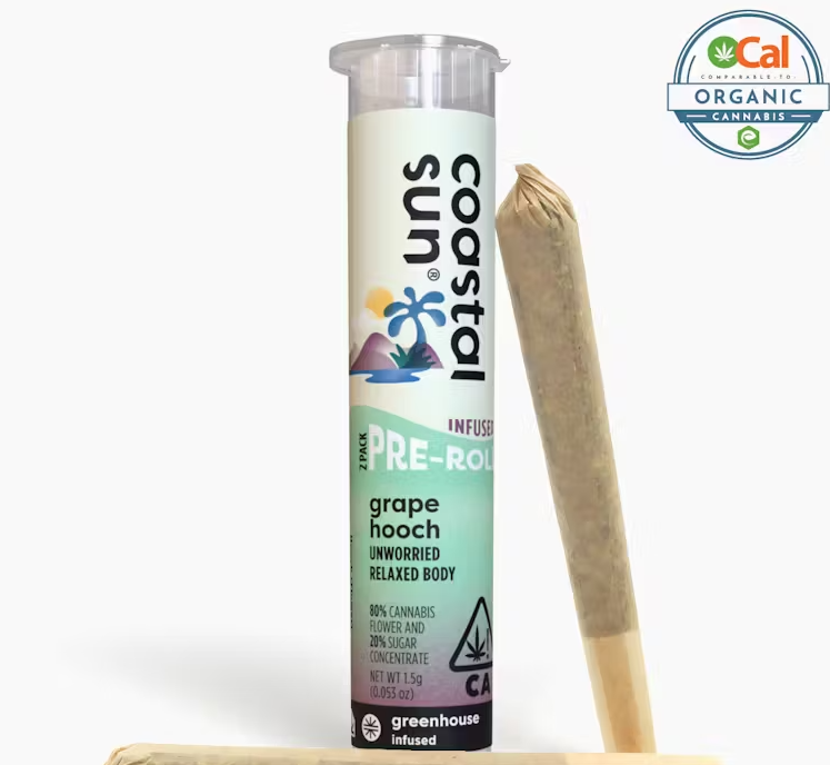 Photograph of product: Coastal Sun Grape Hooch Infused Preroll 2pk 1.5g