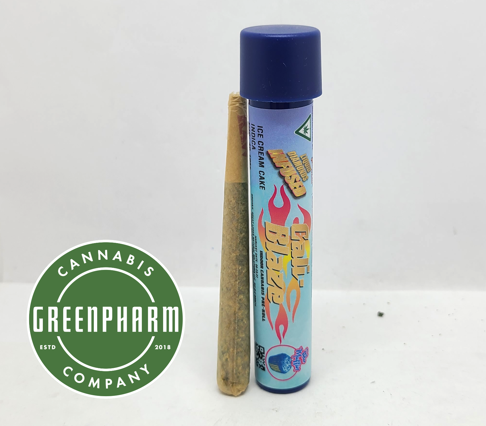 Photograph of product: Infused Pre-Roll | Cali-Blaze | Blue Muffin