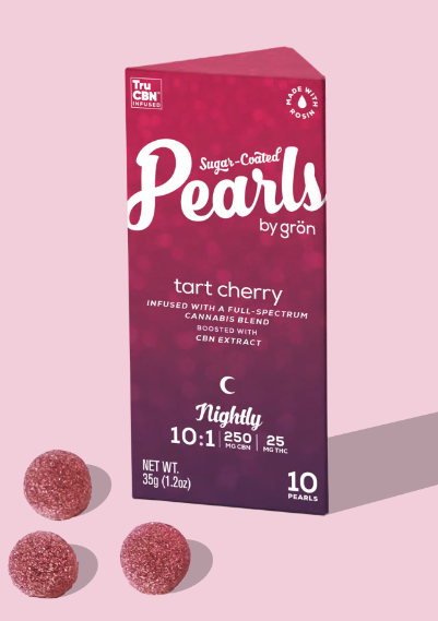 Photograph of product: Pearls Tart Cherry 10:1 Nightly Oui'd 100mg [F71]