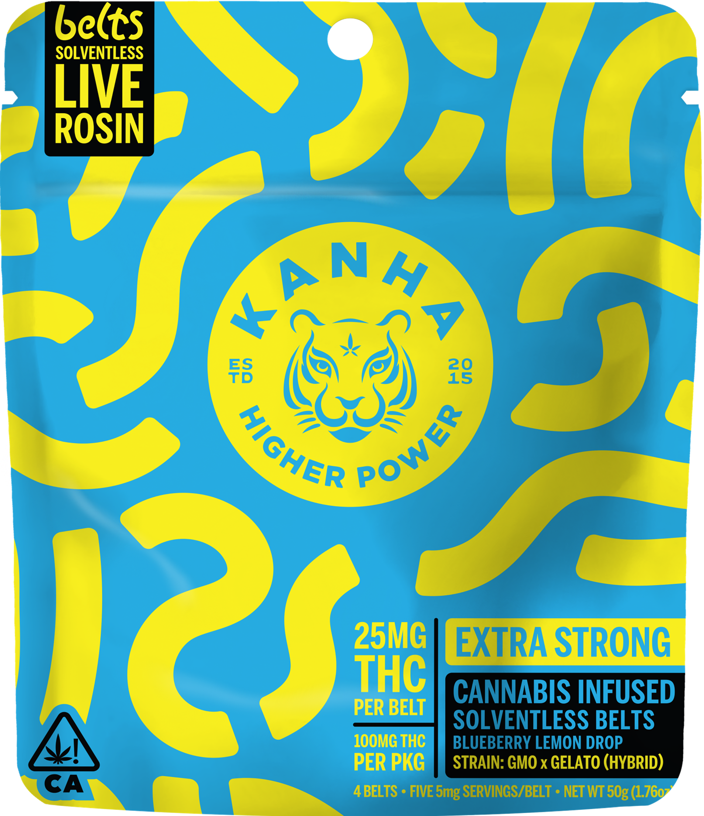 Photograph of product: Gummies | Kanha Sour Belts | Blueberry Lemon Drop [Live Rosin] [4pk]