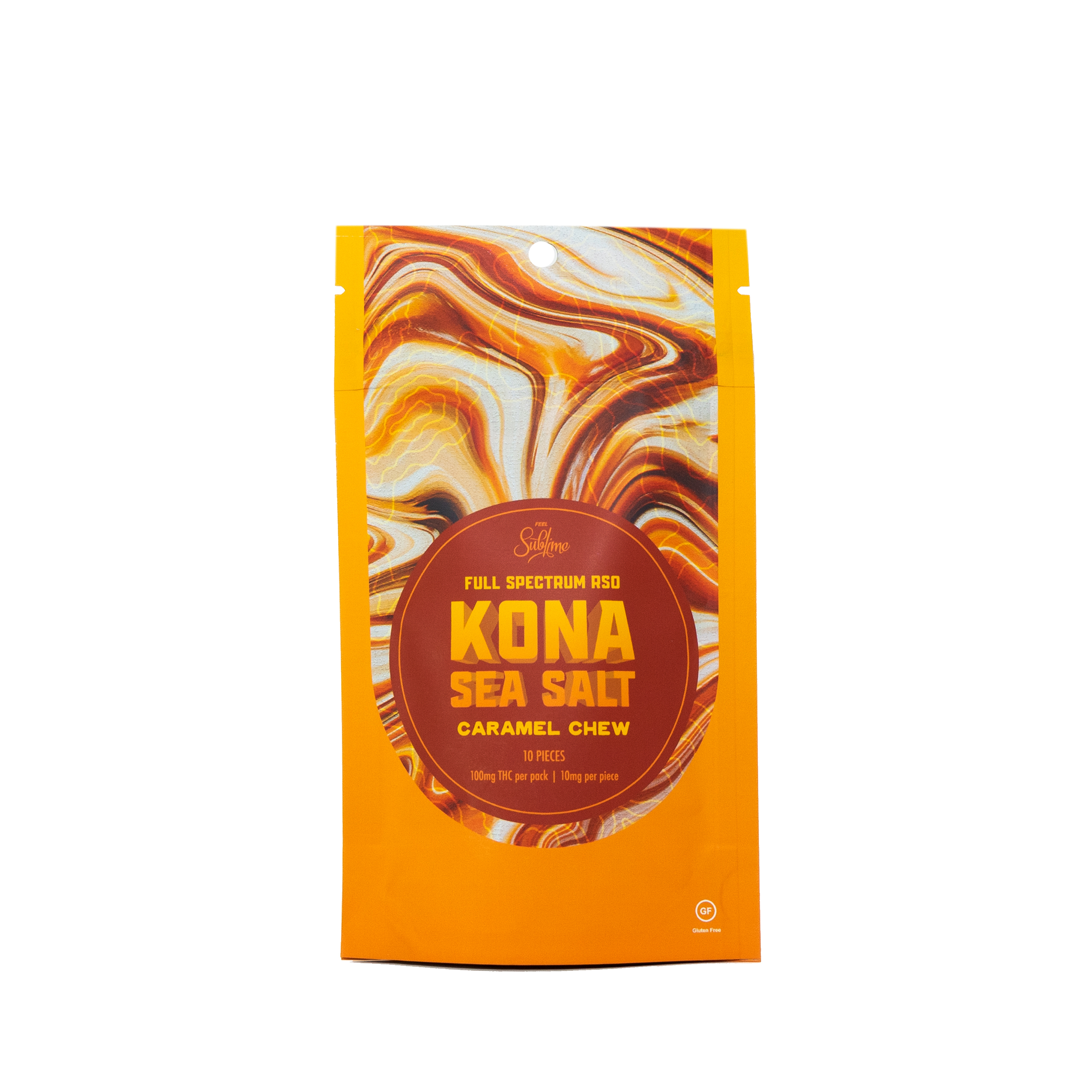 Photograph of product: Sublime Caramel Chews 100 MG Kona Sea Salt RSO