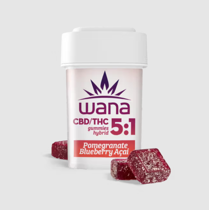 Photograph of product: Wana 5:1 CBD/THC Gummies Pomegranate Blueberry Acai 00151