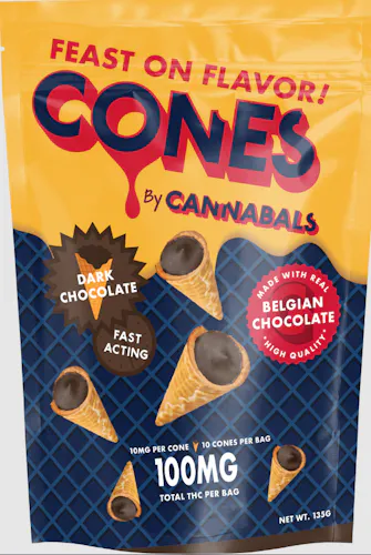 Photograph of product: Dark Chocolate Cannabals Cones | 10 Pack | 100mg
