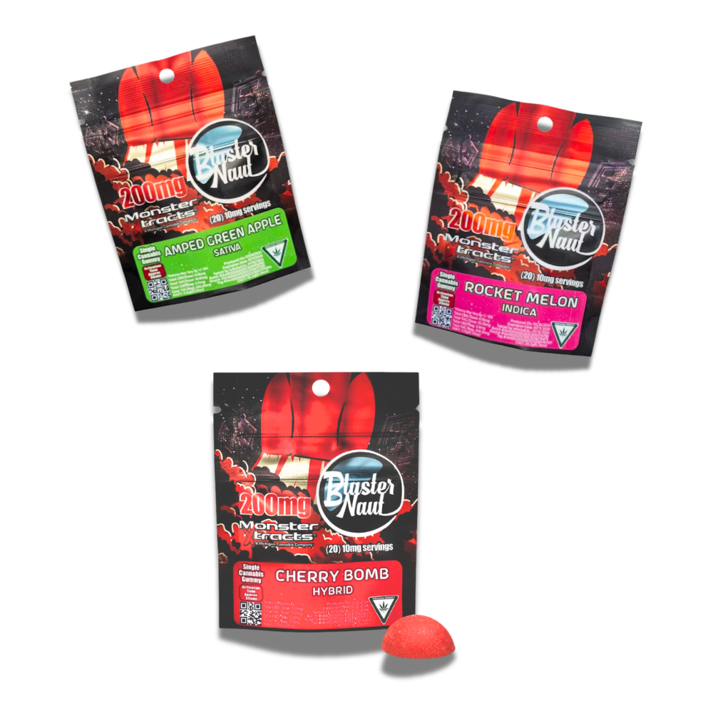 Photograph of product: Monster X | Blasternaut Gummies | Astro Lime Inferno | 200mg