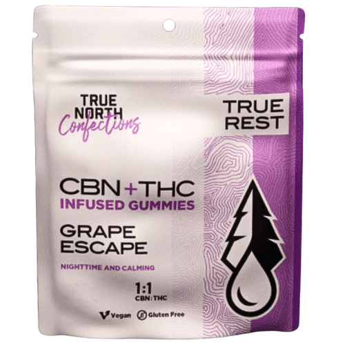 Photograph of product: True North Collective Grape Escape Vegan Gummies 100mg TH-oui : 100mg CBN