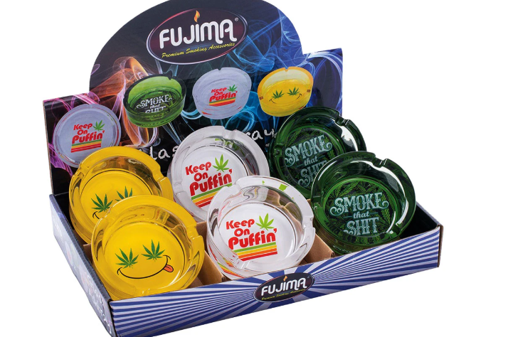 Photograph of product: Accessories - Fujima - 420 Leaf Glass Ashtray 3.5"