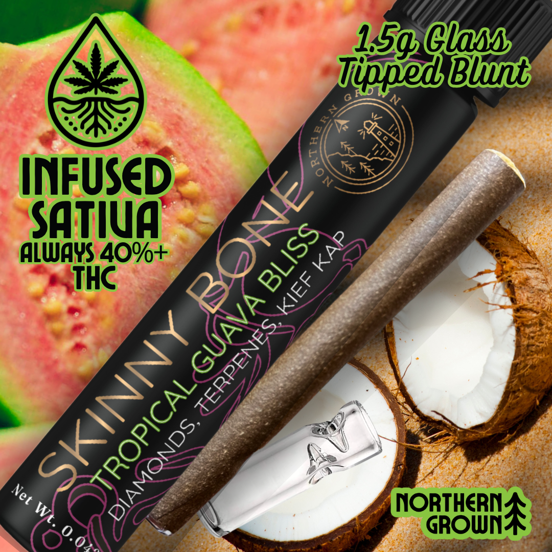 Photograph of product: Infused Pre-Roll | Skinny Bone | Tropical Guava Bliss | 1.5g