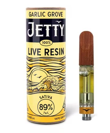 Photograph of product: Jetty Garlic Grove Oui'd Live Resin Vape Cart