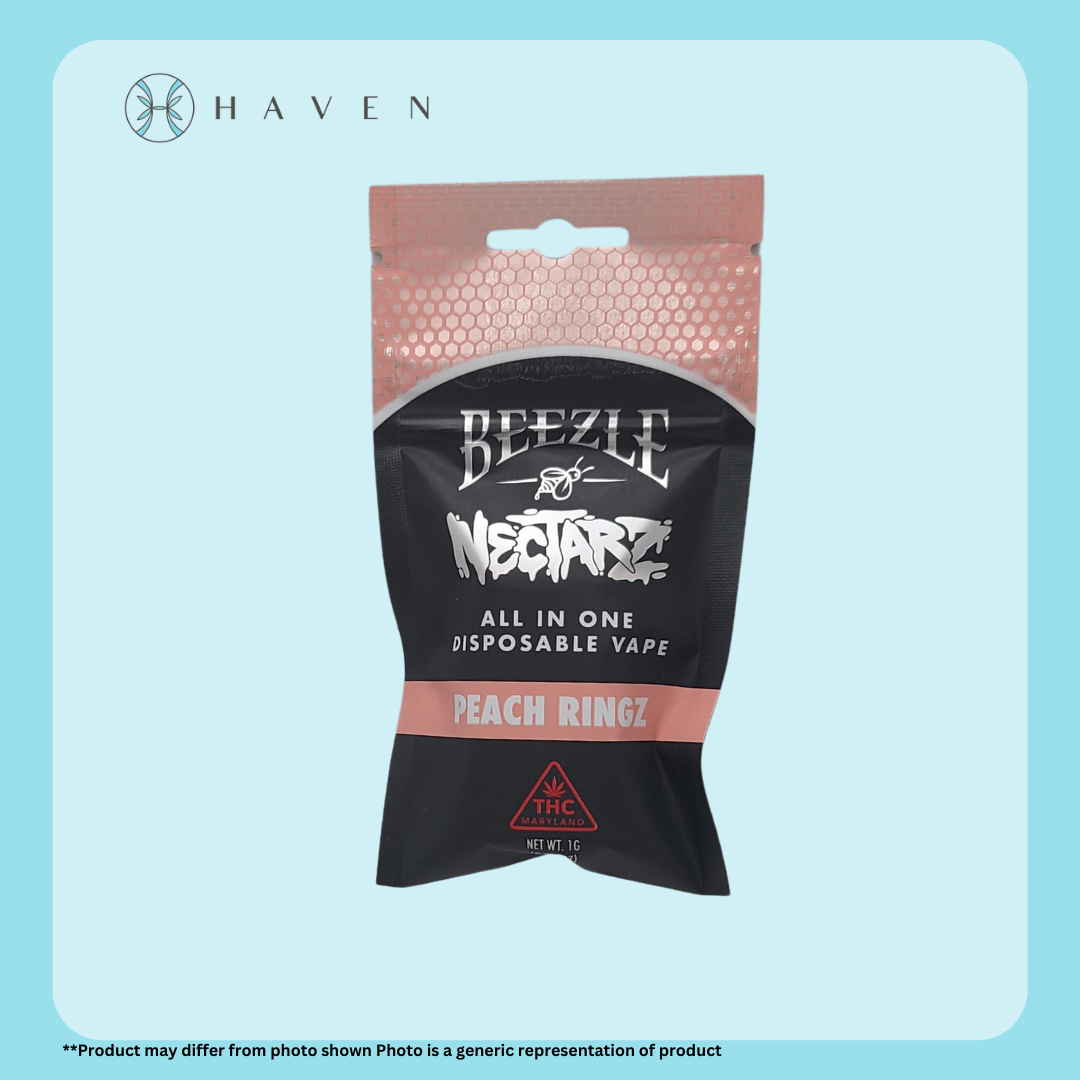 Photograph of product: 1g Peach Ringz (Disposable Pen) | Beezle