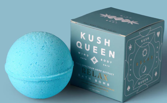 Photograph of Product: Kush Queen Relax 1:1 Bath Bomb 50mg
