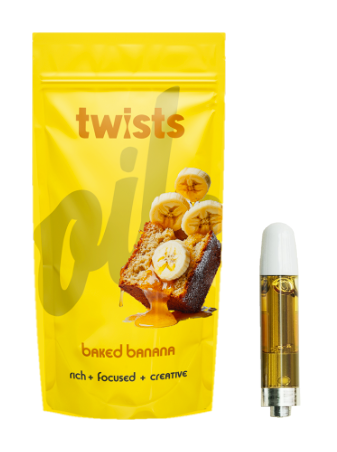 Photograph of product: Oil Twists Baked Banana Cartridge 1000mg