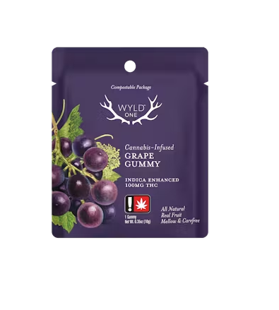 Photograph of product: Wyld One 100mg Gummy Grape Oui'd