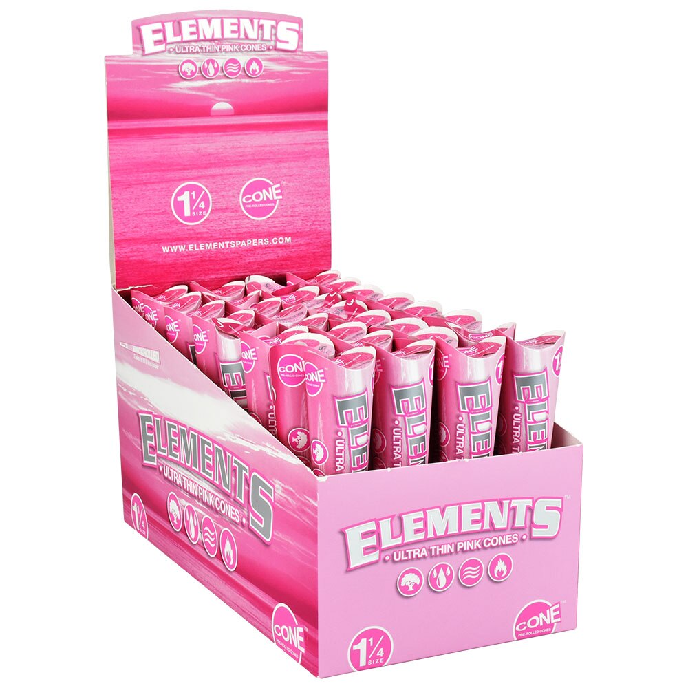 Photograph of product: Elements | Ultra Thin Pink Cones | 6pk | 1 1/4