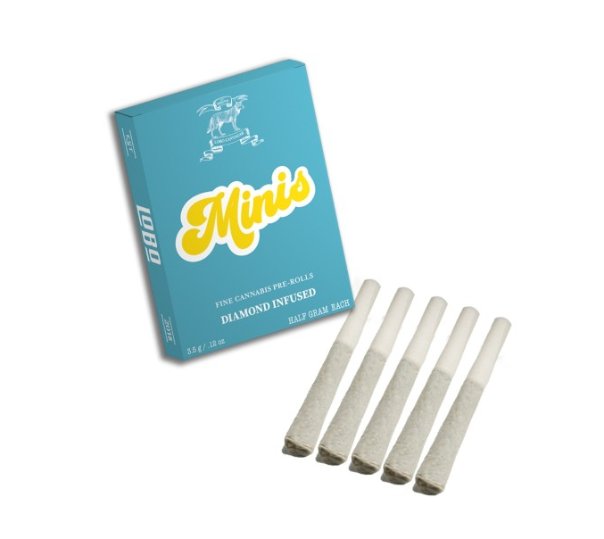 Photograph of product: Lobo "Minis" Diamond Infused Pre-Rolls 5pk - Orange Layer Cake, Oui'd
