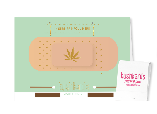 Photograph of product: KushKards | Get Well Bandaid Pre-Roll Card | Greeting Cards