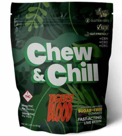 Photograph of product: Chew & Chill Tiger Blood Gummies