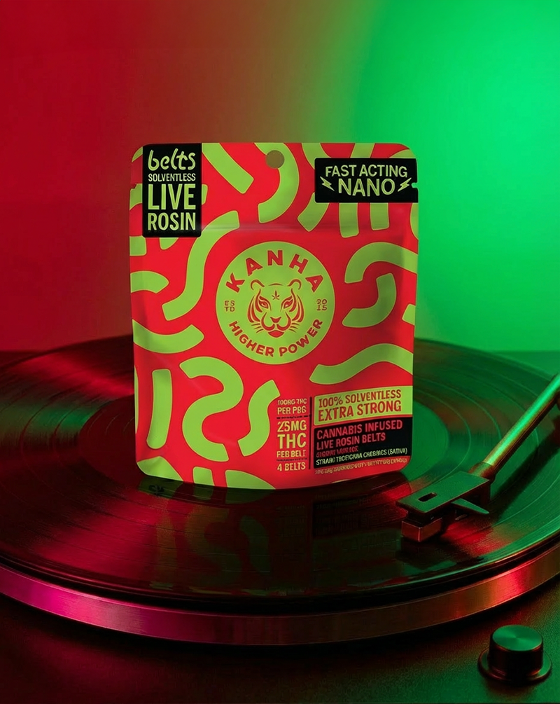 Photograph of product: Cherry Limeade Solventless Rosin Belts 4-pack | 100mg