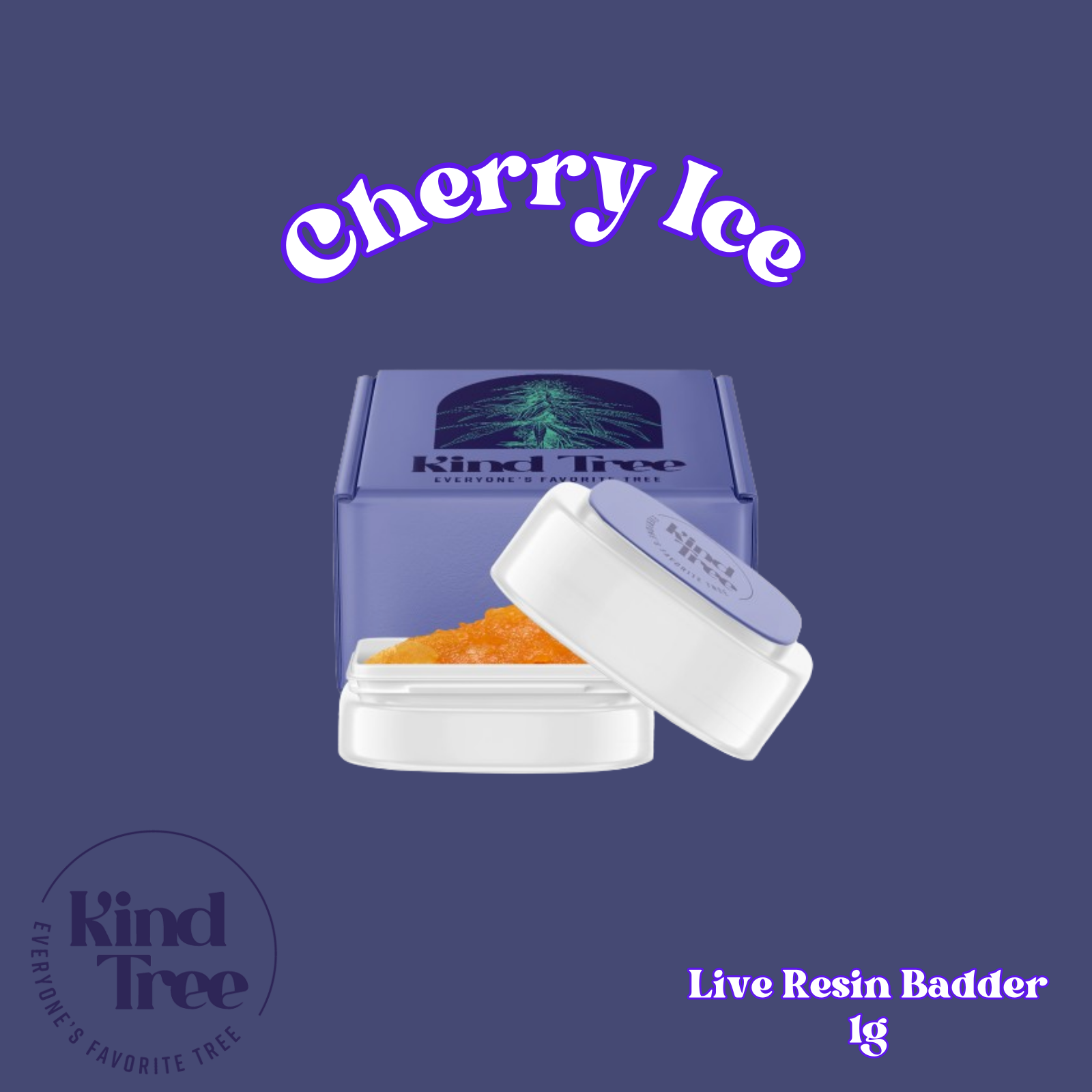 Photograph of product: Kind Tree Live Resin Badder | Cherry Ice | 1g (Oui'd)