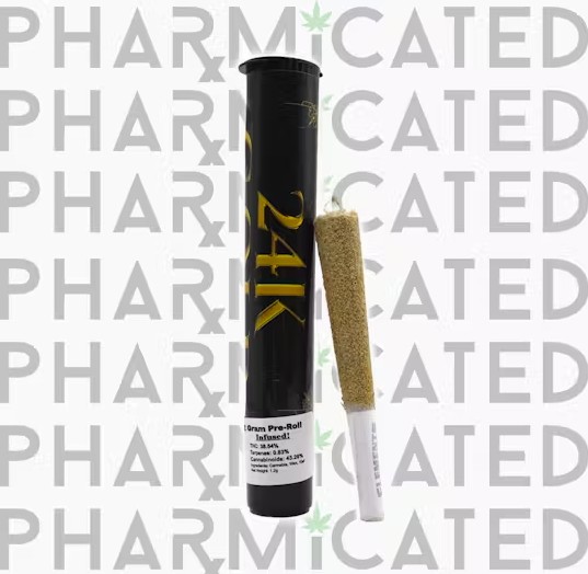 Photograph of product: Pharmicated - 24k Gold - Infused Preroll - 1g