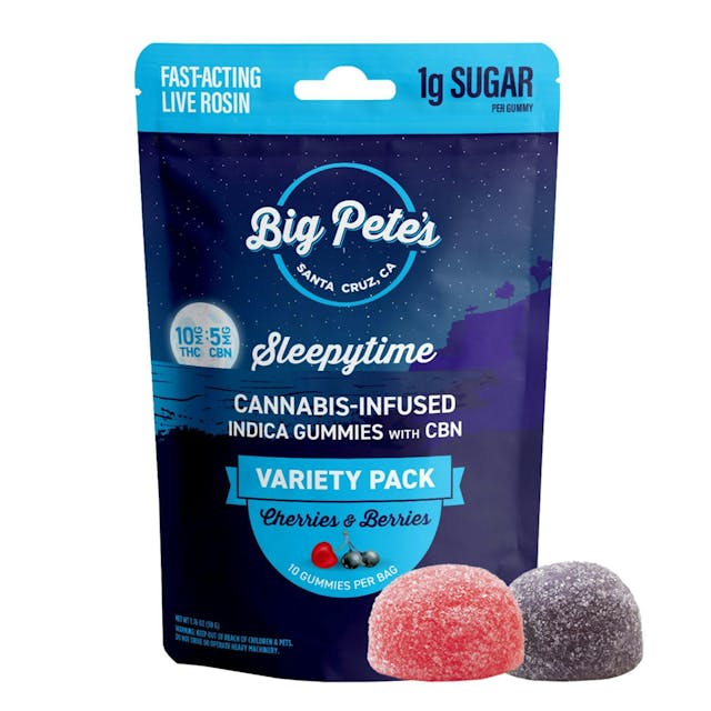 Photograph of product: Cherries & Berries Sleepytime 2:1 CBN (I) Rosin Gummies - Cherries & Berries Sleepytime 2:1 CBN (I)