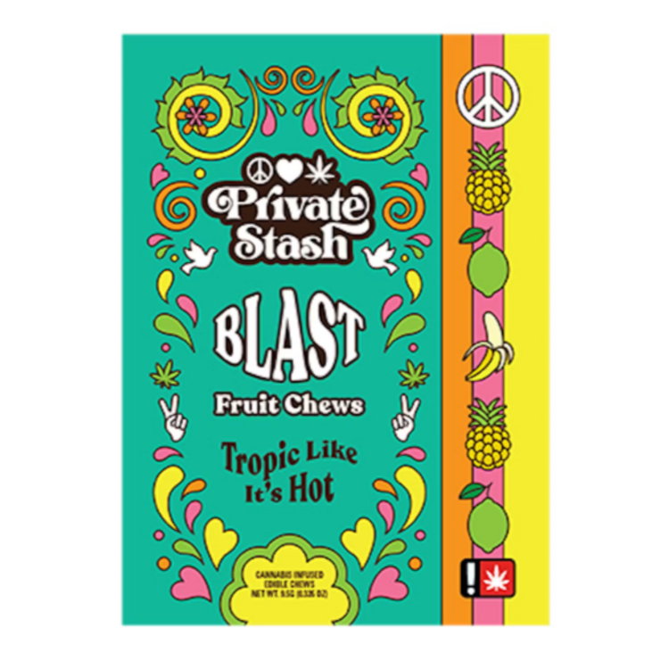 Photograph of product: Private Stash 100mg Tropic Like It's Hot Fruit Chew