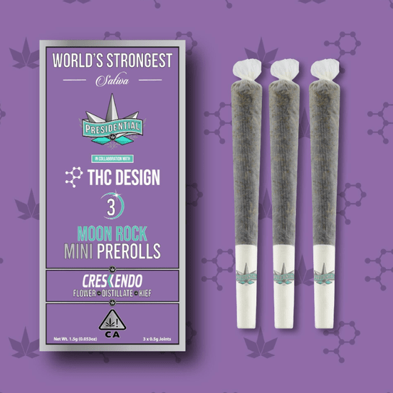 Photograph of product: Presidential Moon Rock Mini Pre-roll Pack Crescendo 1.5g - 