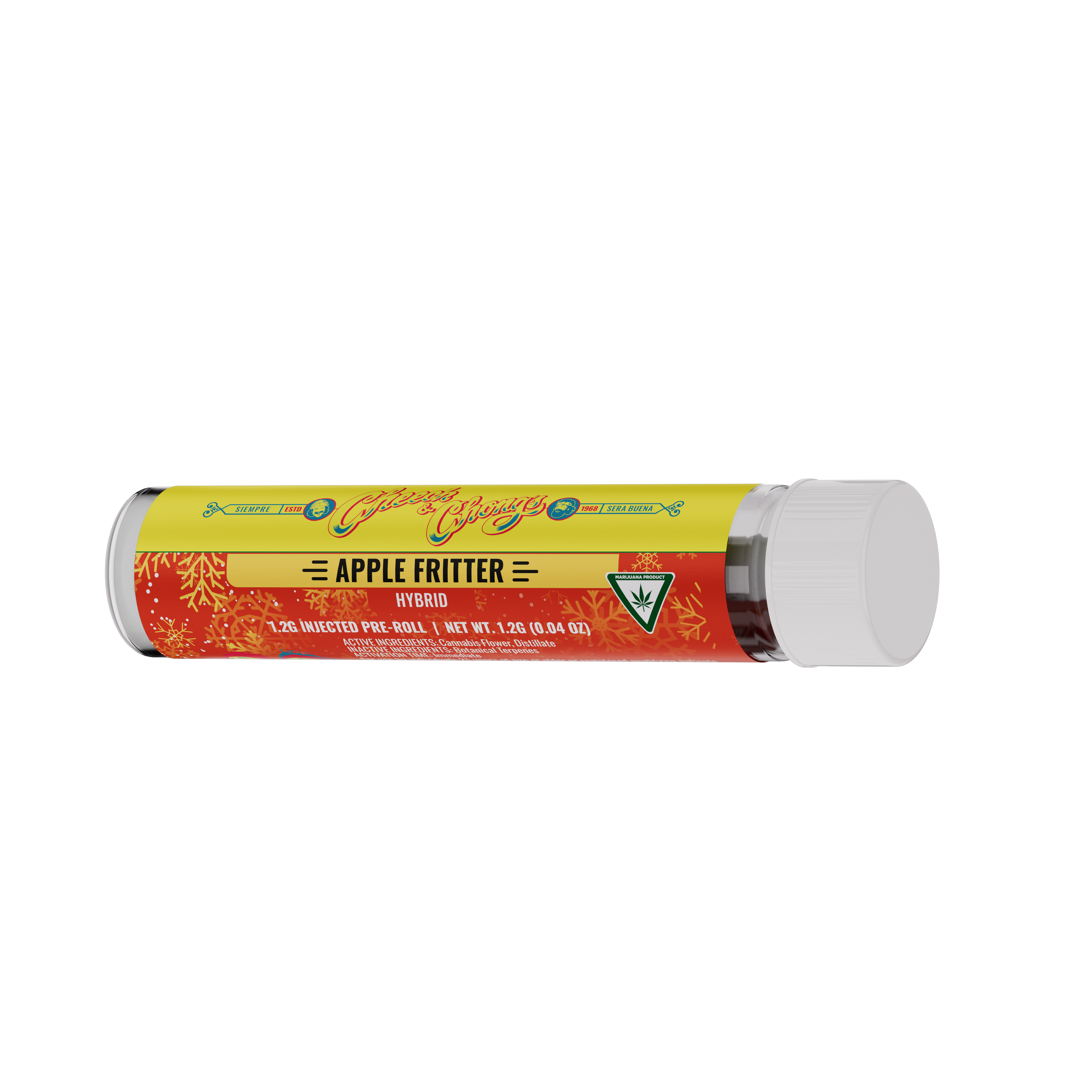 Photograph of product: Cheech & Chong | Apple Fritter | 1.2G Distillate/Terp Infused Pre-Roll