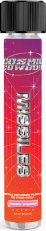 Photograph of product: COSMIC COWBOY | MISSILES INFUSED PRE-ROLL | FRUIT PUNCH